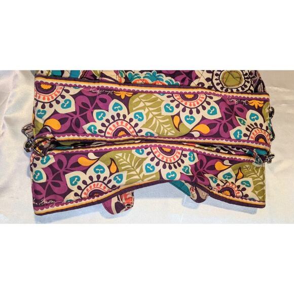Vera Bradley "Plum Crazy" Convertible Crossbody Tote Purse Shoulder Bag RARE GUC - Picture 9 of 13